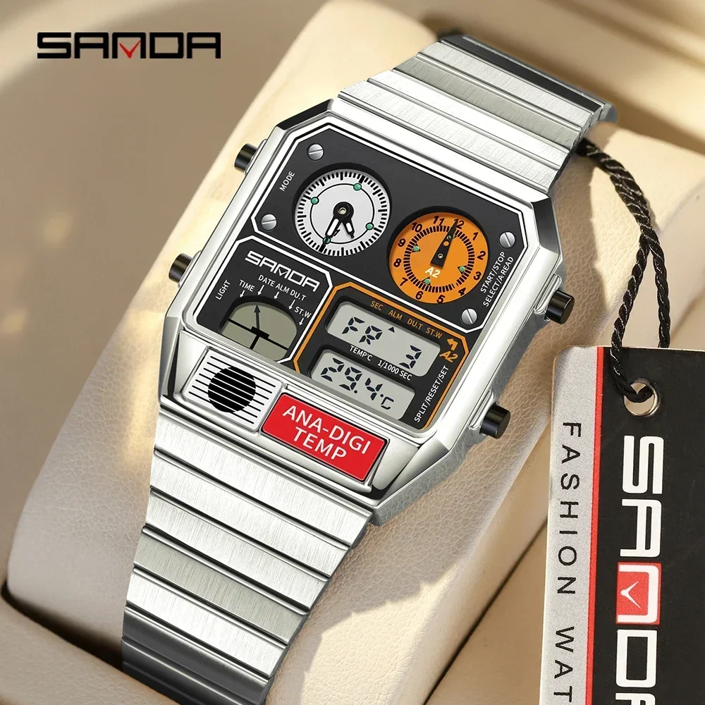 SANDA 3192 Fashion Unisex Watc - Vintage Digital Watch 评论和价格
