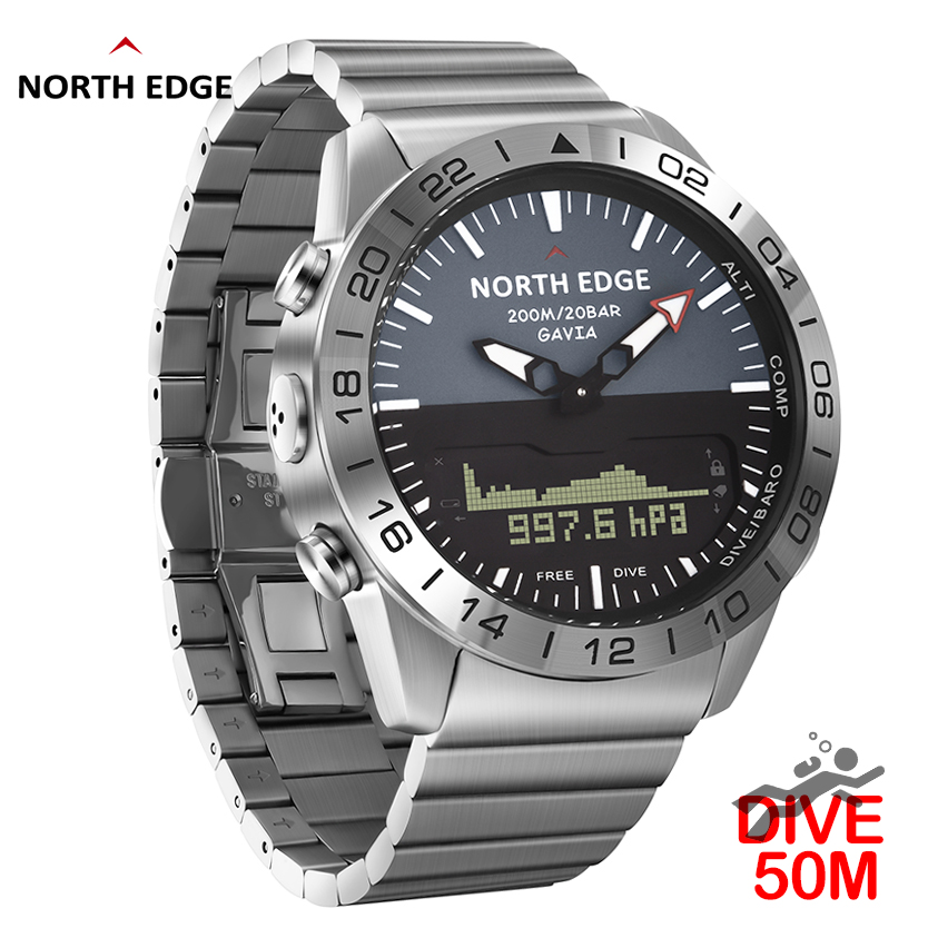 NORTH EDGE Mens Dive Watch Mil - Altimeter Compass Watch 评论和价格