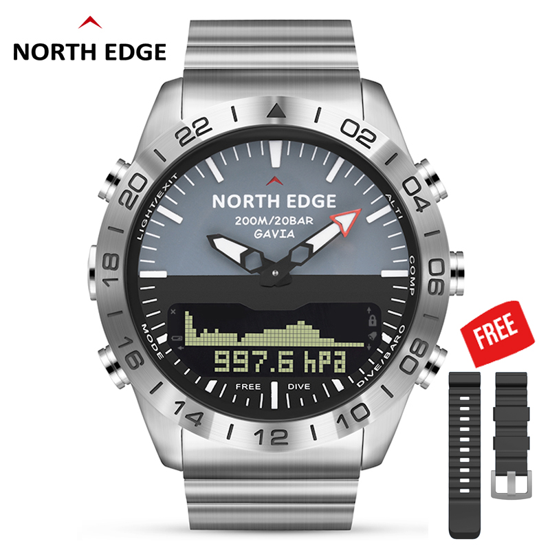 NORTH EDGE GAVIA2 Men's Dive 5 - Altimeter Compass Watch 评论和价格