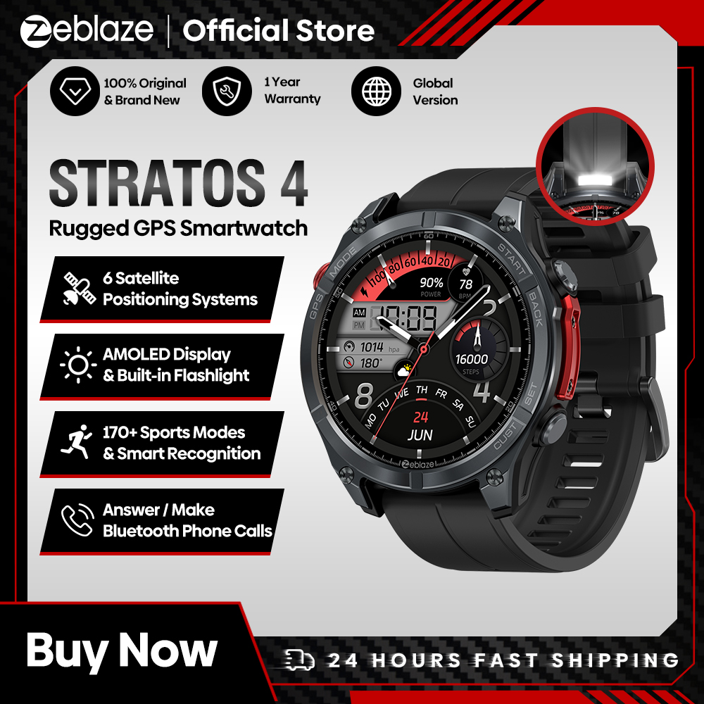 NEW Zeblaze Stratos 4 GPS Smar - Altimeter Compass Watch 评论和价格