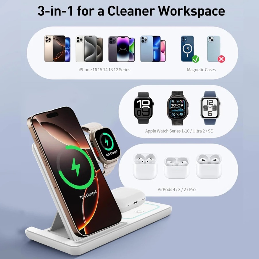 3 in 1 Foldable Night LED Ligh - Smartwatch Watches Compatible With Iphone 评论和价格