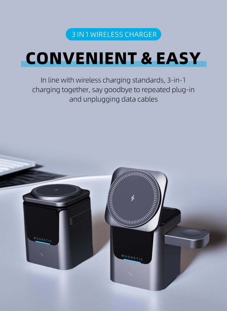 Magnetic 3 in 1 Wireless Charg - Smartwatch Watches Compatible With Iphone 评论和价格