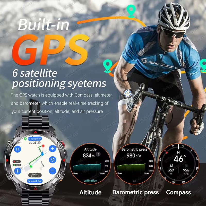 Military 540mAh GPS Smart Watc - Altimeter Compass Watch 评论和价格