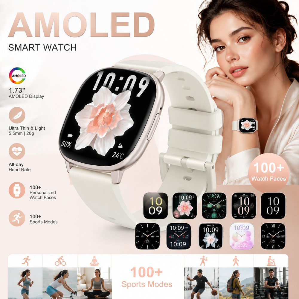 HD17 AIR AMOLED Fashion Smartw - Smartwatch Stylish Watches For Women 评论和价格