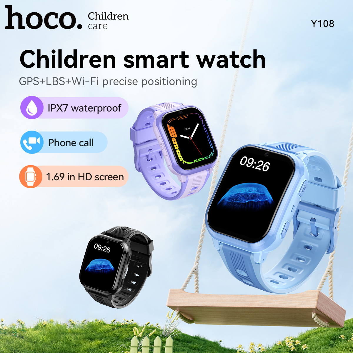 HOCO Y108 1.69inch HD LCD Curv - Smartwatch Watches Kids 评论和价格