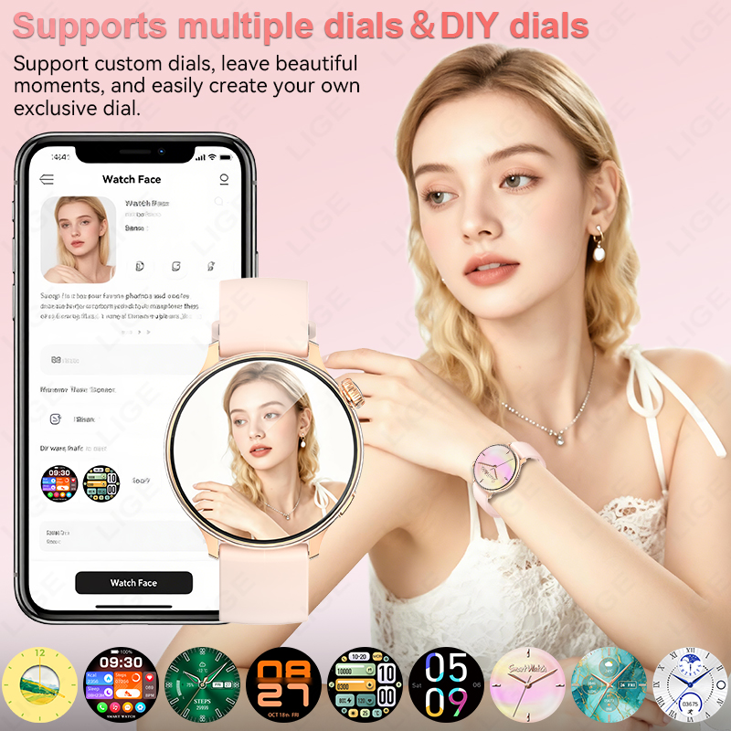 LIGE Stylish Round Women Smart - Smartwatch Stylish Watches For Women 评论和价格
