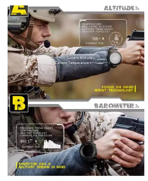 New NORTH EDGE Men's sport Dig - Altimeter Compass Watch 评论和价格